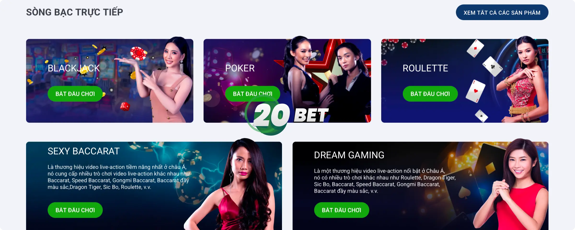 20Bet Sòng Bạc Với Người Chia Bài Trực Tiếp